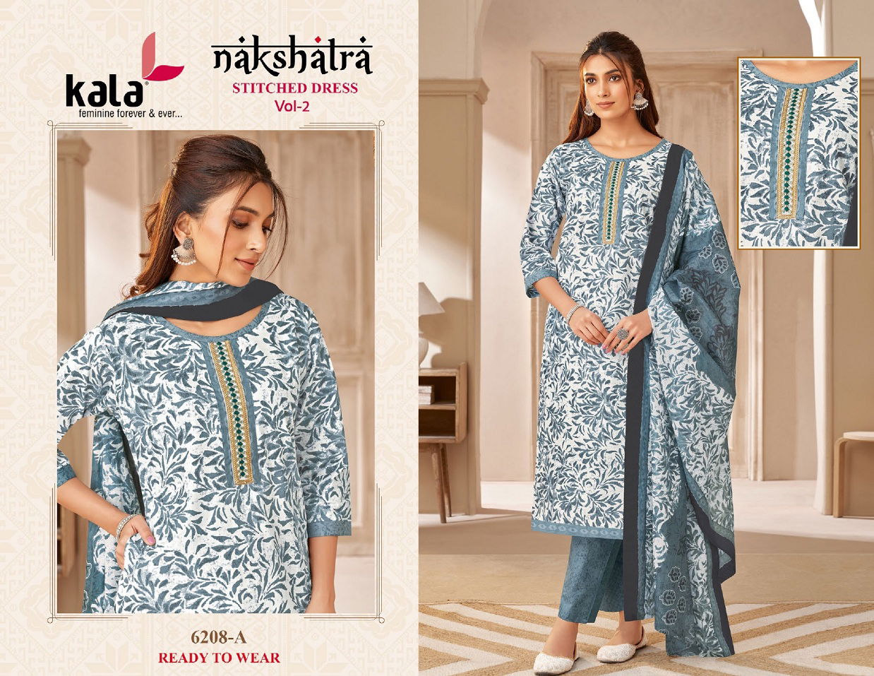 Nakshatra Vol 2 By Kala Printed Cotton Kurti With Bottom Dupatta Wholesalers In Delhi
